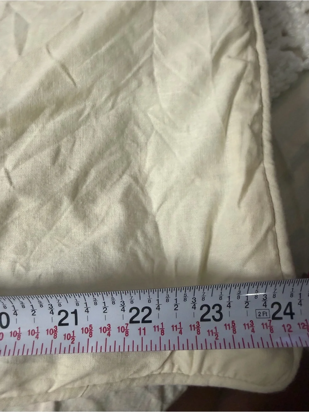 Royal Heritage Home Cream Quilted Pillow Sham Swirl Stitching 100% Cotton 20”x26